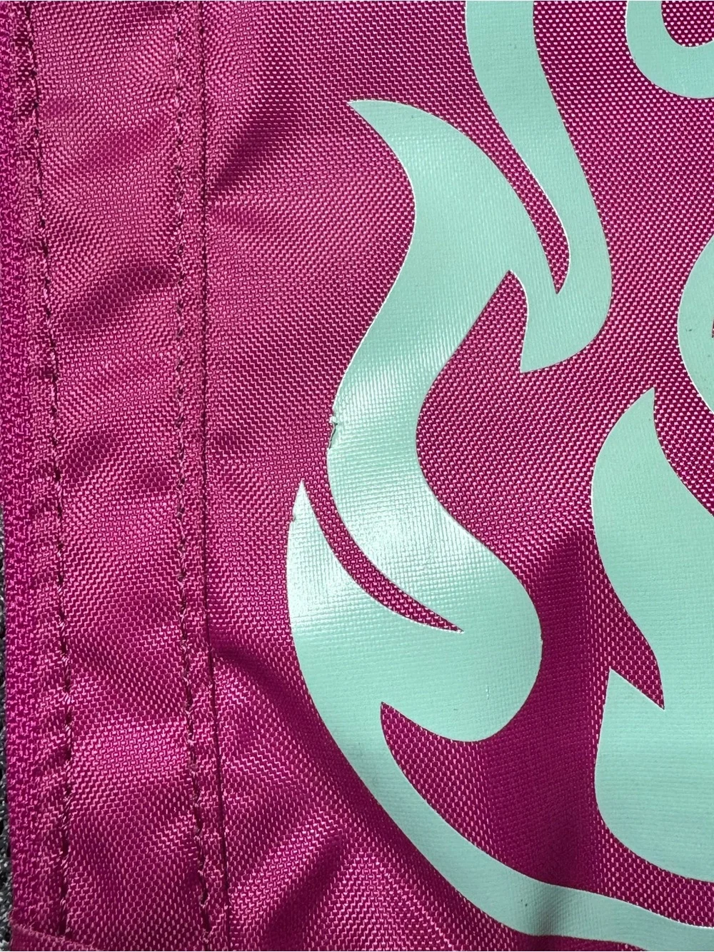 CamelBak Mini M.U.L.E. Kids’ Hydration Pink Backpack with Mint Flame Graphic